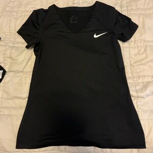 Nike Black V-Neck Short Sleeve Dri-FIT Tee